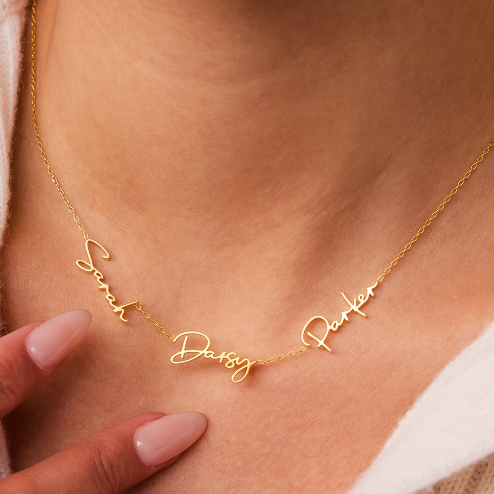 18K Golden Plated Personalized Name Necklace for Women